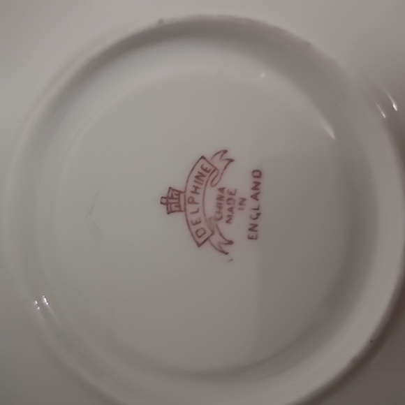 Vintage DELPHINE China England Teacup and Saucer Bone China Single Dainty Retro - Picture 6 of 6